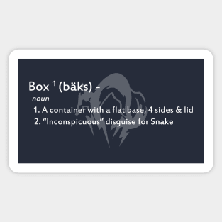 Box definition (white text) Sticker